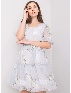 Fashionhunters Gray floral dress for women
