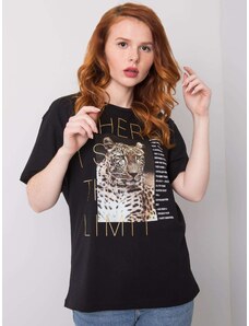 Fashionhunters Black T-shirt with animal print