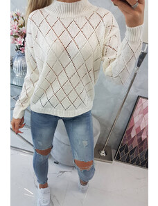 Kesi Sweater with high neckline and diamond pattern