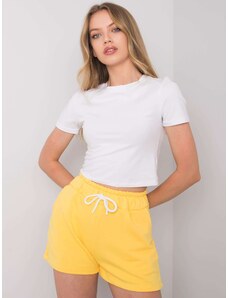 Fashionhunters RUE PARIS Yellow Sweat Shorts