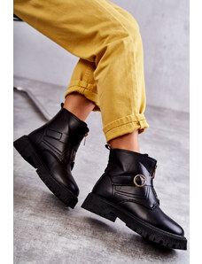 Kesi Leather warm boots with zipper black Verina