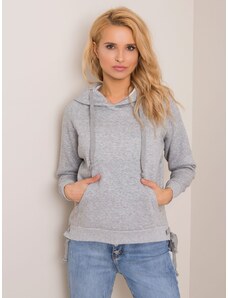 Fashionhunters Grey Kangaroo Sweatshirt