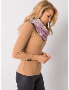 Fashionhunters Light gray scarf with flowers