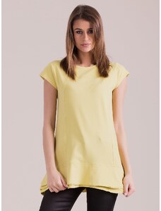 Fashionhunters Yellow tunic with layered ruffles