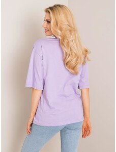 Fashionhunters Women's T-shirt RUE PARIS purple color