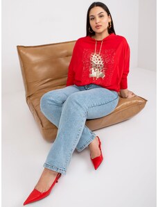 Fashionhunters Red Oversized Blouse with Baby Manon