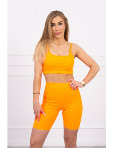 Kesi High waisted trouser set orange neon color