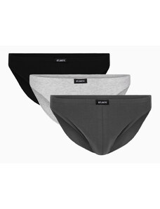 Men's cotton briefs ATLANTIC Mini 3Pack - black, gray melange, graphite