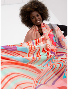 Fashionhunters Peach light scarf with prints