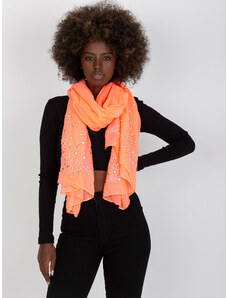 Fashionhunters Coral air scarf made of viscose with rhinestones