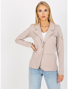 Fashionhunters Women's beige cotton jacket with OH BELLA fastening