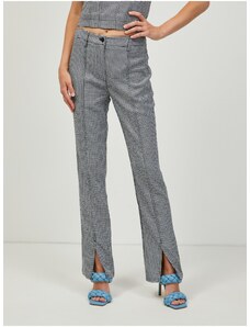 Black Ladies Checkered Trousers Guess Audrey - Ladies