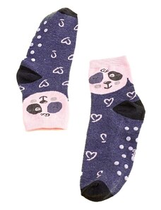 Non-slip Girls Socks Shelvt Blue Pandas