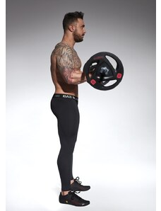 Bas Bleu EVERGYM men's sports leggings black with welt at the waist