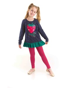 Denokids Cute Strawberry Girls Kids Tunic Leggings Set