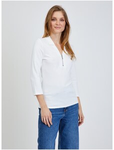 Cream T-shirt with three-quarter sleeves ORSAY - Women