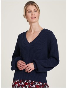 Dark Blue Women's Ribbed Sweater Tranquillo - Women