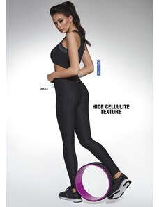 Bas Bleu AURA sports leggings black with wasp waist and cellulite-hiding structure and welt emphasizing the buttocks