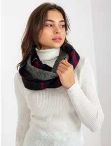 Fashionhunters Women's dark blue and red neck warmer with checkered print