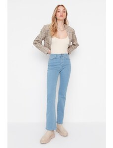Trendyol Collection Svetlomodré džínsy Bootcut s vysokým pásom