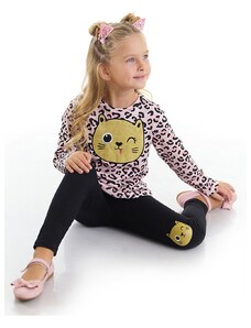 Denokids Glittery Leopard Girls' Tunic Leggings Set