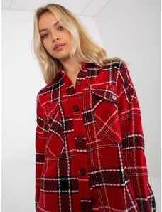 Fashionhunters Red plaid shirt with pockets