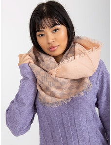 Fashionhunters Light pink and gray women's scarf with wool