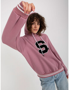Fashionhunters Dusty pink hoodie with patch