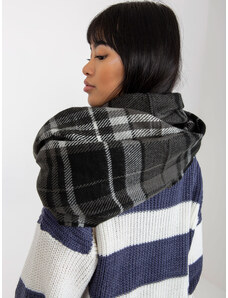 Fashionhunters Lady's black-and-white plaid winter scarf