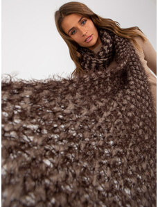 Fashionhunters Women's dark beige and brown knitted scarf