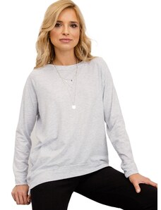 Fashionhunters Light grey oversized sweatshirt