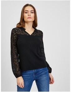 Black Women's T-shirt with lace ORSAY - Women