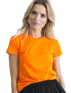 Fashionhunters Fluo Orange Women's Peachy Cotton T-Shirt