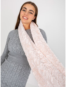 Fashionhunters Light pink women's tube scarf made of faux fur
