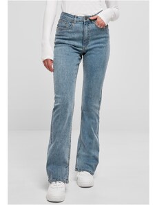 UC Ladies Dámske džínsové nohavice s vysokým pásom s rovným rozparkom - modré
