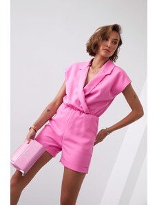 FASARDI Elegant overall with pink clutch neckline