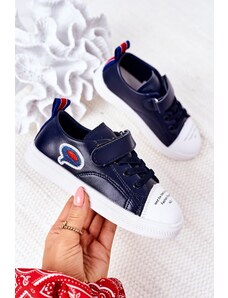 Kesi Children's sneakers with Velcro dark blue cartoon