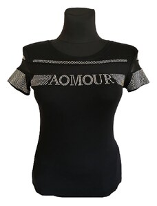 EU Design Eva tričko športové dámske čierne kamienkové-Nemecko