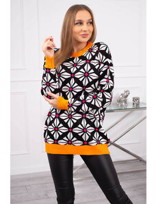 Kesi Sweater with a geometric motif of black color