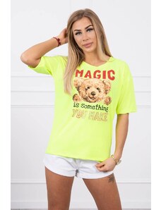 Kesi Blouse with print Magic yellow neon