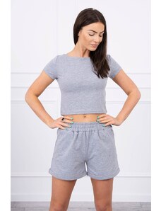 Kesi Cotton set with grey shorts