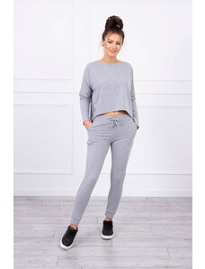 Kesi Set with oversized blouse in gray color