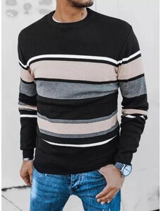 Buďchlap Trendový pruhovaný čierny sveter
