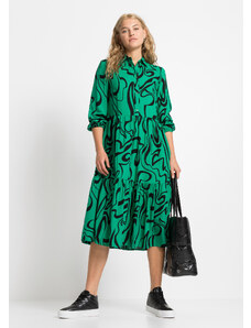 bonprix Midi šaty z udržateľnej viskózy, farba zelená