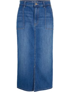 bonprix Džínsová sukňa, strečová, farba modrá, rozm. 46