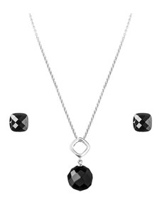 Gaura Pearls Stříbrná souprava šperků s černým onyxem Danielle, stříbro 925/1000