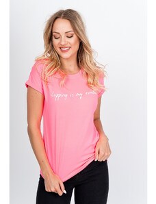 Kesi Women's T-shirt with the inscription "Shopping is my cardio" - pink,