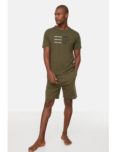 Trendyol Khaki Regular Fit Printed Pajamas Set