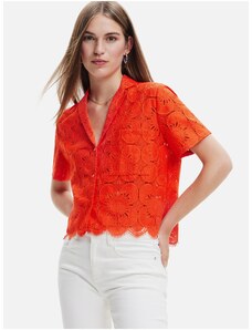 Orange Desigual Preston Lace Shirt - Women