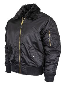 BRANDIT bunda MA2 Jacket Fur Collar Čierna